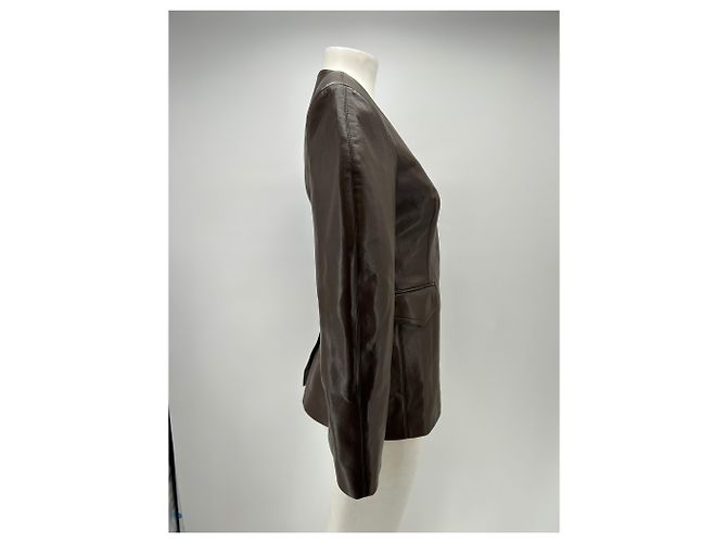 Nanushka Blazer marrón de cuero vegano Castaño - vista 3
