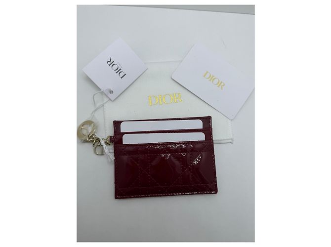 Dior Lady Dior Porta-cartões Verniz Bordeaux - vista 2