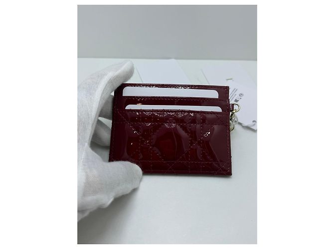 Dior Lady Dior Porta-cartões Verniz Bordeaux - vista 5