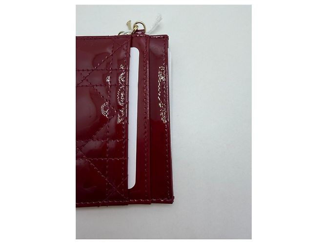Dior Lady Dior Porta-cartões Verniz Bordeaux - vista 6