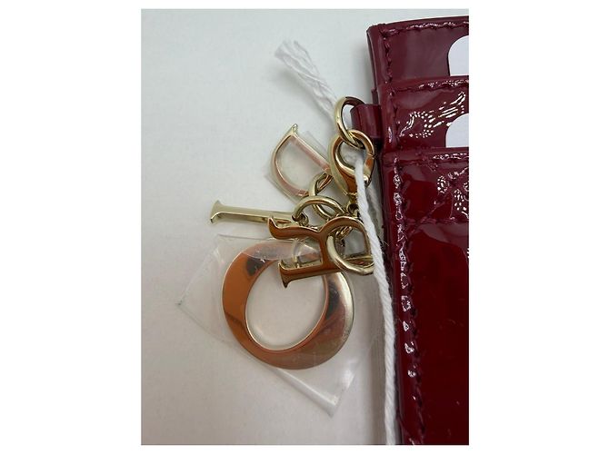 Dior Lady Dior Porta-cartões Verniz Bordeaux - vista 8