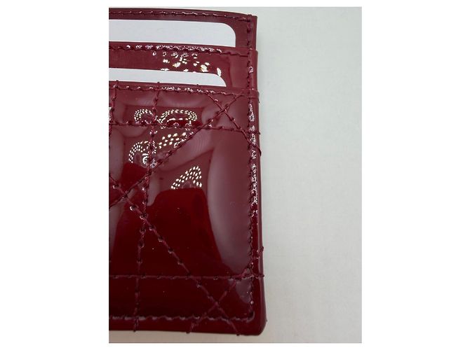 Dior Lady Dior Porta-cartões Verniz Bordeaux - vista 9