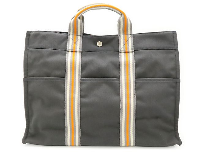 Hermès HERMES Fourre-Tout MM Tote Bag Marrone Bianco Arancione - vista 2