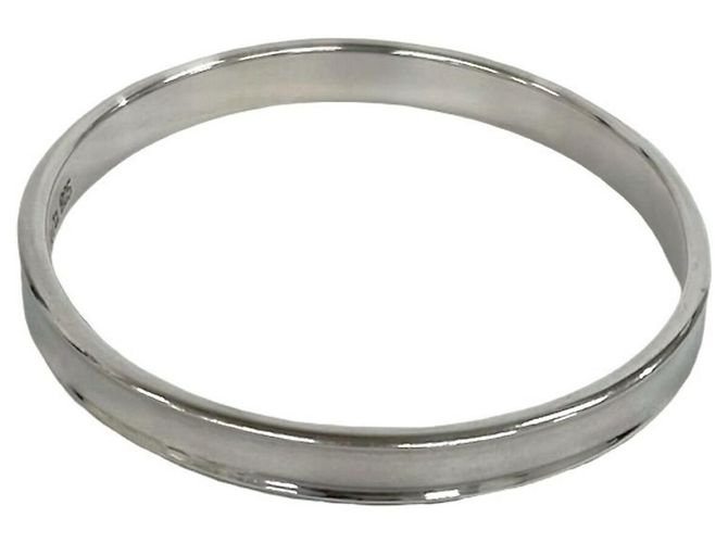 Bracciale rigido stretto in argento con incisione del logo Tiffany & Co. - vista 5