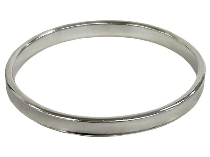 Bracciale rigido stretto in argento 925 con logo inciso Tiffany & Co. - vista 6