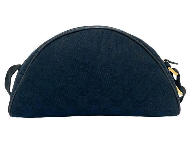 Gucci GG Canvas Muster Leder Mini Handtasche Schwarz Marineblau - Ansicht 3