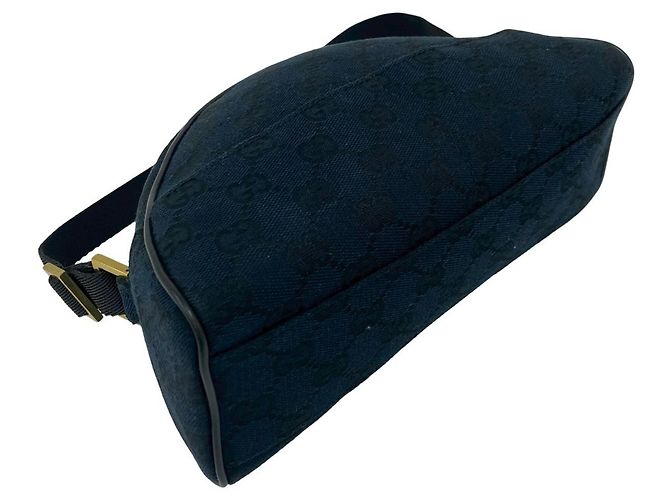 Gucci GG Canvas Muster Leder Mini Handtasche Schwarz Marineblau - Ansicht 7