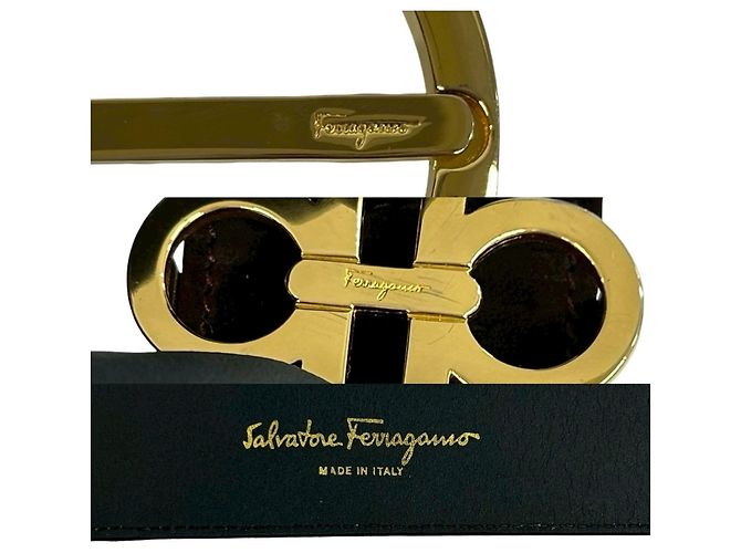Salvatore Ferragamo Gancini Gürtel aus Wildleder Braun - Ansicht 2