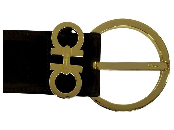 Salvatore Ferragamo Gancini Gürtel aus Wildleder Braun - Ansicht 3