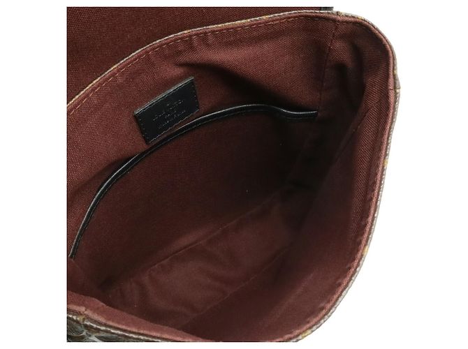 Borsa a tracolla Louis Vuitton Monogram Macassar Bass PM Pochette Marrone Nero Monogramma - vista 7