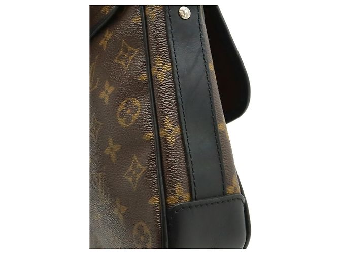 Borsa a tracolla Louis Vuitton Monogram Macassar Bass PM Pochette Marrone Nero Monogramma - vista 8