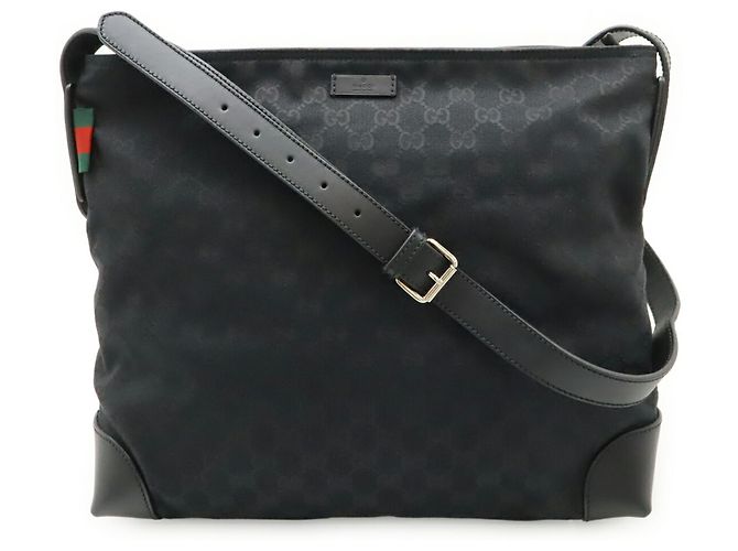 Borsa a Spalla Gucci GG Canvas Sherry Line Nero Bianco Rosso Verde Giallo - vista 2