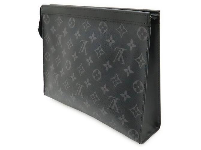 Louis Vuitton Monogram Eclipse Pochette Voyage MM Marrone Nero Monogramma - vista 3