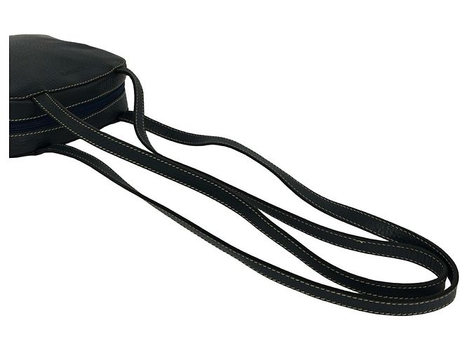 Loewe Vintage Logo Prägeleder Halb-Schultertasche Marineblau - Ansicht 4