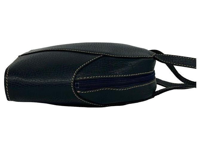 Loewe Vintage Logo Prägeleder Halb-Schultertasche Marineblau - Ansicht 6
