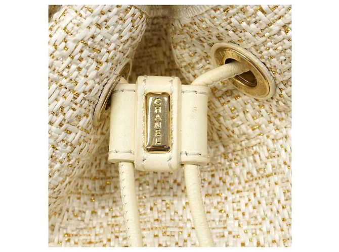 Borsa a tracolla con catena Chanel Deauville D'oro Crudo - vista 6