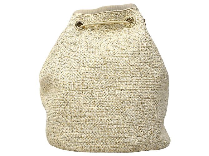 Borsa a tracolla con catena Chanel Deauville D'oro Crudo - vista 9