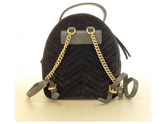 Mochila Gucci GG Marmont de terciopelo negro - vista 13