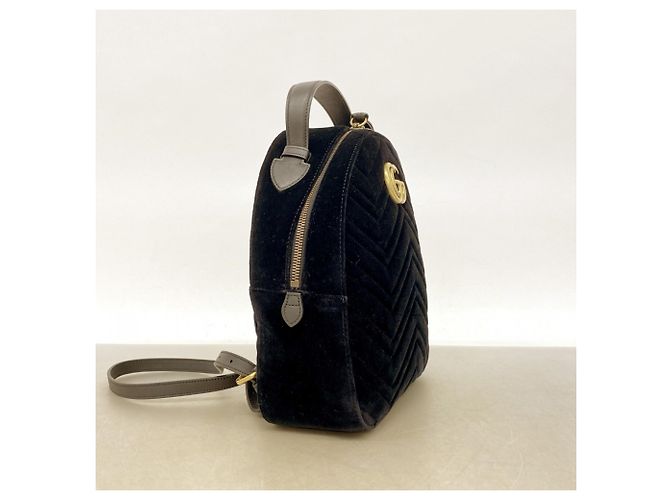 Mochila Gucci GG Marmont de terciopelo negro - vista 2
