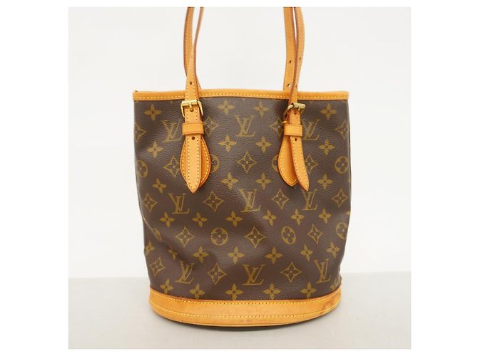 Borsa Tote Louis Vuitton Monogram Bucket PM Marrone - vista 11