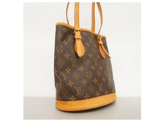 Borsa Tote Louis Vuitton Monogram Bucket PM Marrone - vista 2