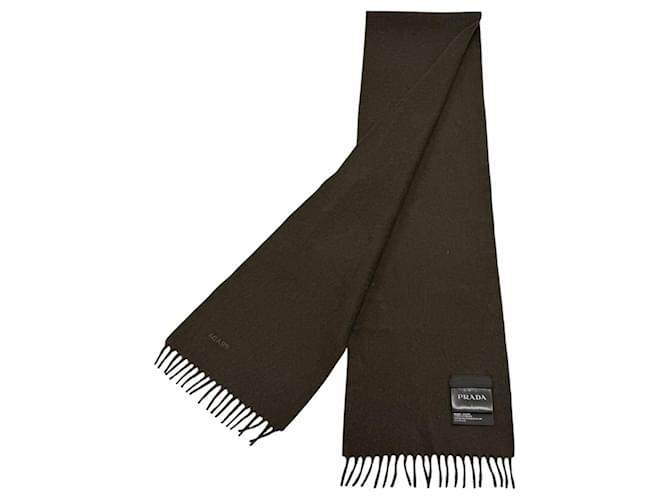 Stola Prada in misto lana e cashmere Marrone scuro - vista 2