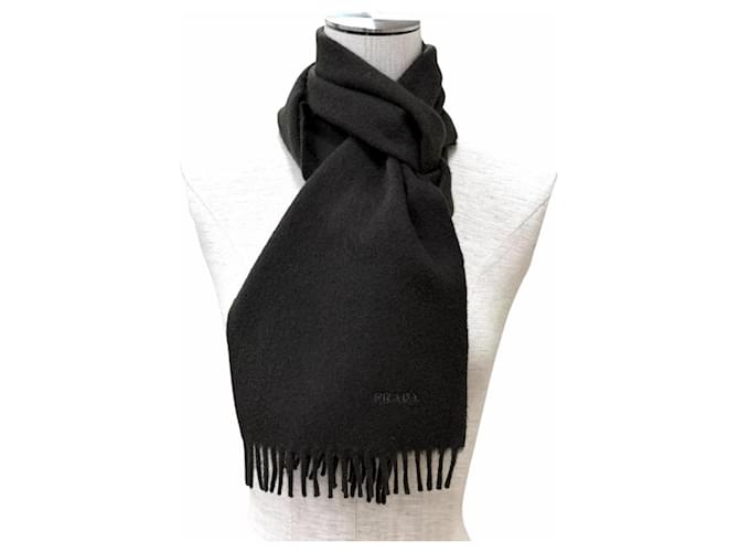 Stola Prada in misto lana e cashmere Marrone scuro - vista 3