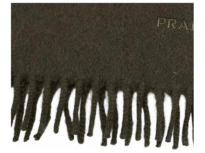 Stola Prada in misto lana e cashmere Marrone scuro - vista 4
