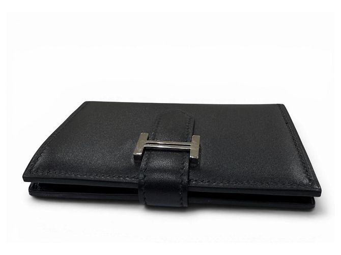 Hermès Tarjetero Hermes Bearn Mini Box Calf Negro - vista 5