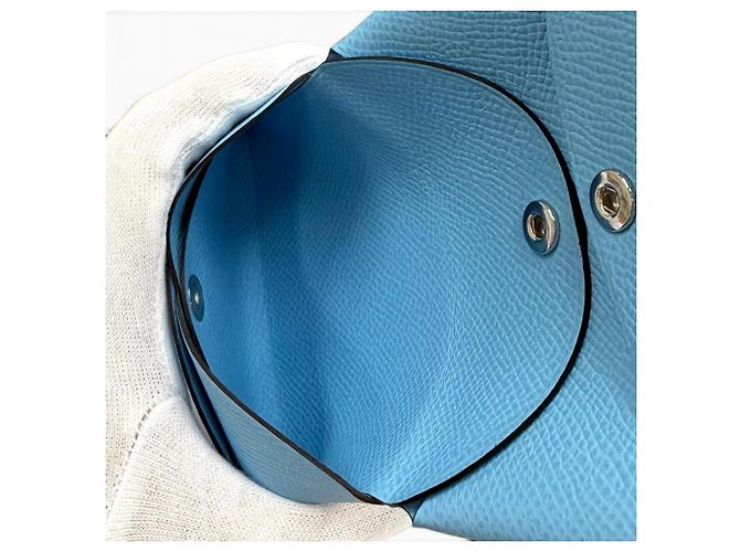 Hermès Cartera compacta Hermes Calvi Duo Celeste Azul claro - vista 6