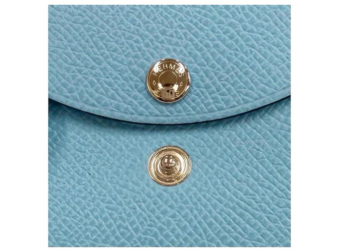 Hermès Cartera compacta Hermes Calvi Duo Celeste Azul claro - vista 8