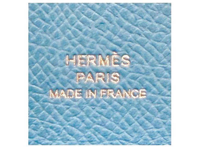 Hermès Cartera compacta Hermes Calvi Duo Celeste Azul claro - vista 9