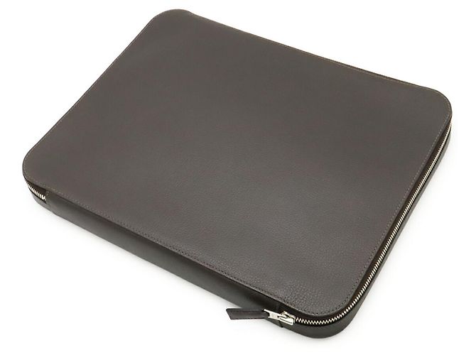 Hermès Borsa Overnight Hermes Marrone Nero - vista 3