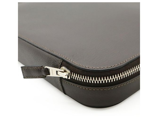 Hermès Borsa Overnight Hermes Marrone Nero - vista 5