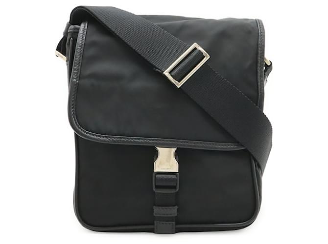 Borsa a tracolla in nylon e pelle Prada Nero - vista 2