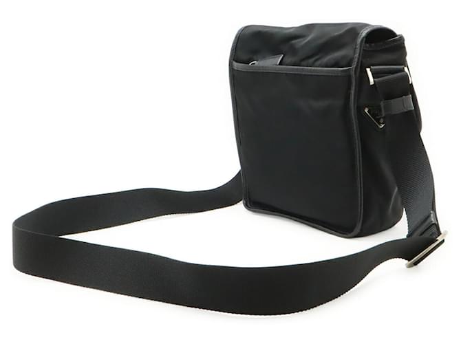 Borsa a tracolla in nylon e pelle Prada Nero - vista 3
