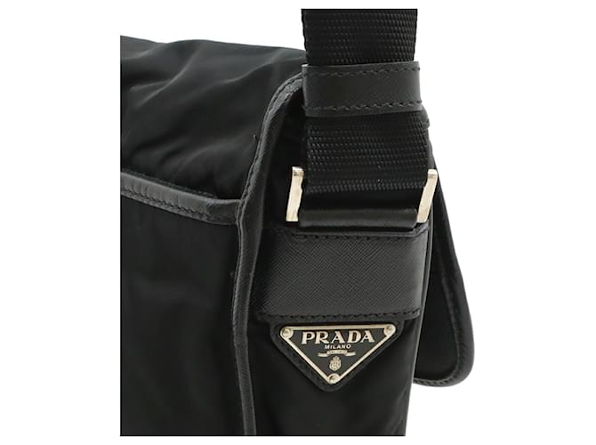 Borsa a tracolla in nylon e pelle Prada Nero - vista 5