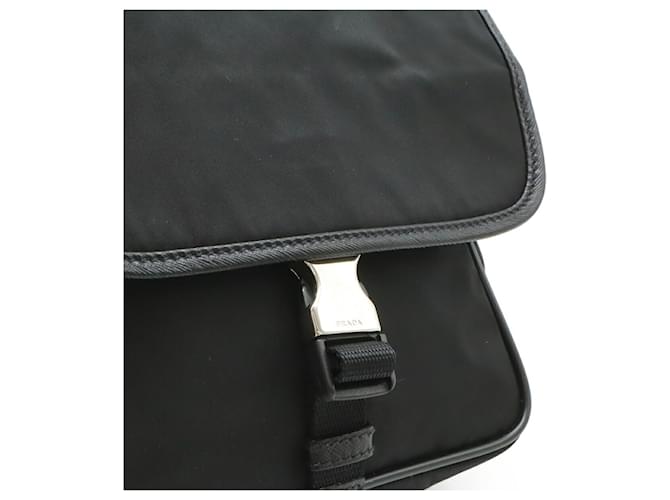 Borsa a tracolla in nylon e pelle Prada Nero - vista 7
