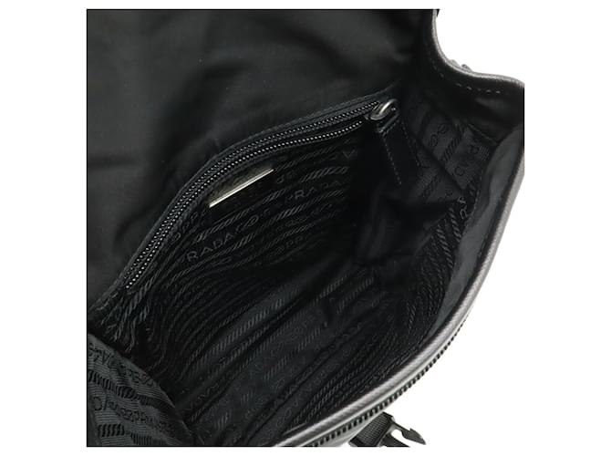 Borsa a tracolla in nylon e pelle Prada Nero - vista 8