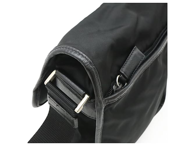 Borsa a tracolla in nylon e pelle Prada Nero - vista 9