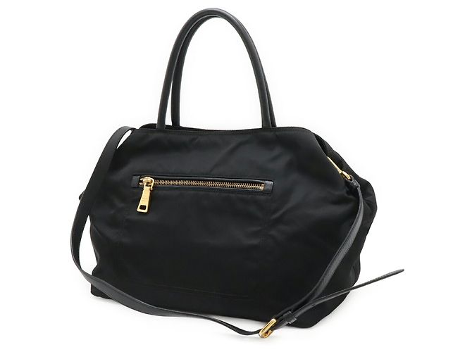 Sac Tote de Nylon Preto e Couro Prada - vista 3