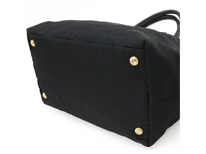 Sac Tote de Nylon Preto e Couro Prada - vista 4