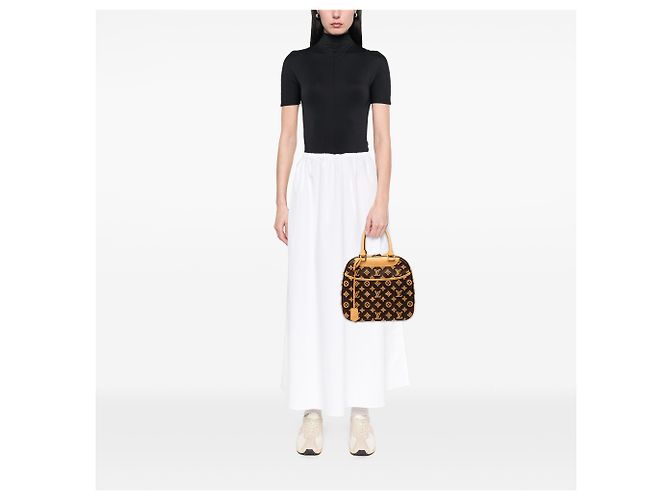 Louis Vuitton Marrone Monogram Tuffetage Deauville Cube - vista 7