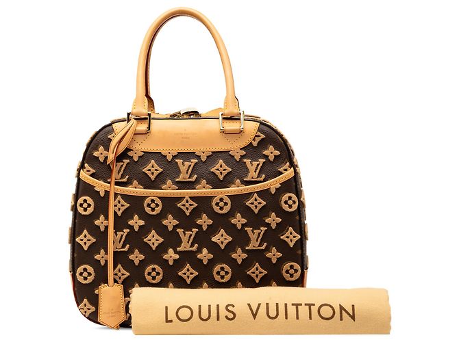 Louis Vuitton Marrone Monogram Tuffetage Deauville Cube - vista 8