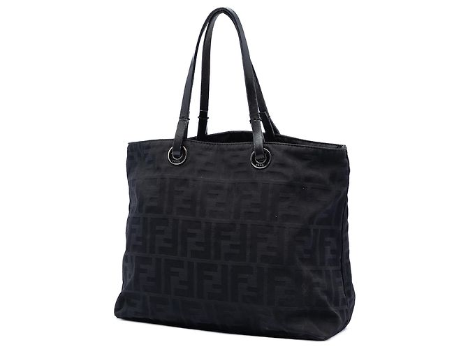 Fendi Tote aus schwarzem Zucca-Canvas - Ansicht 2