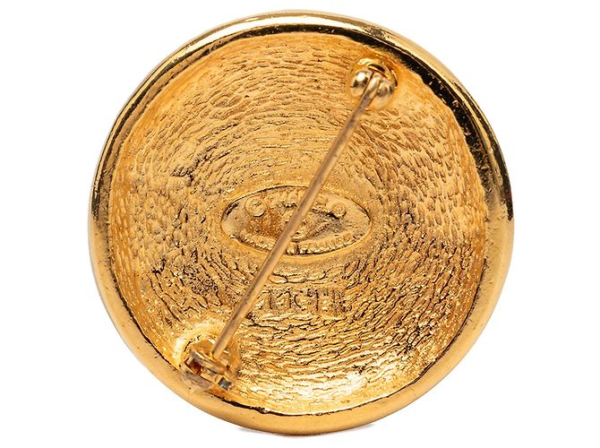 Spilla Chanel Gold CC placcata oro Round Sunburst D'oro - vista 2
