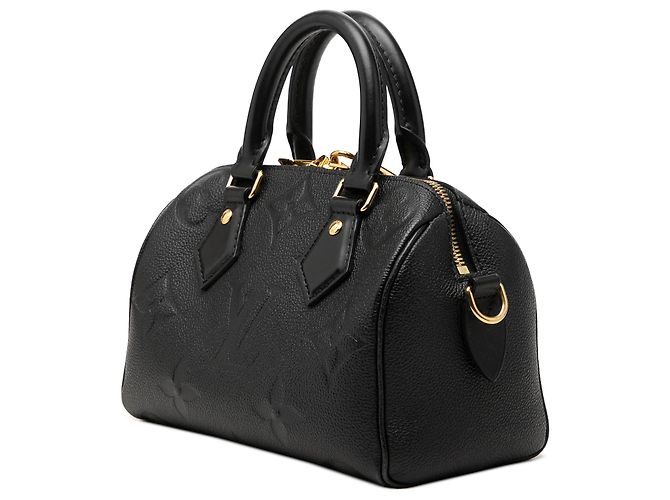 Louis Vuitton Black Monogram Giant Empreinte Speedy Bandouliere 20 Nero - vista 2