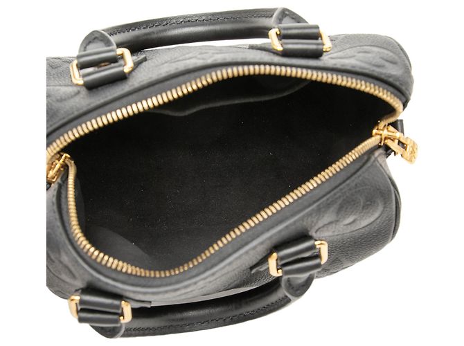 Louis Vuitton Black Monogram Giant Empreinte Speedy Bandouliere 20 Nero - vista 4