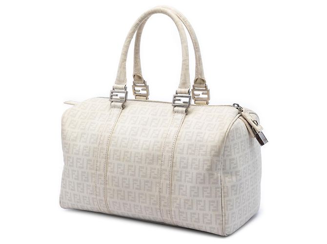 Fendi Borsa Bauletto Boston Forever in Zucchino Spalmati beige - vista 2