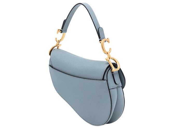 Borsa Saddle in pelle di vitello granulata blu Dior Blu chiaro - vista 2